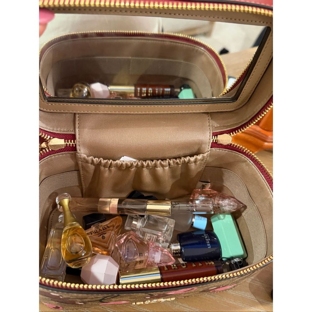 Coach Cosmetic Case In Signature Canvas With Cherry Print - Picture 4 of 4